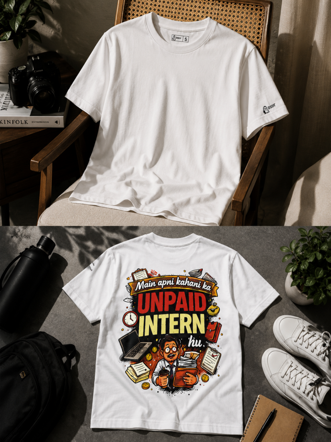 Main Apni Zindagi Ka Unpaid Intern Hu – Depressed Relatable T-Shirt