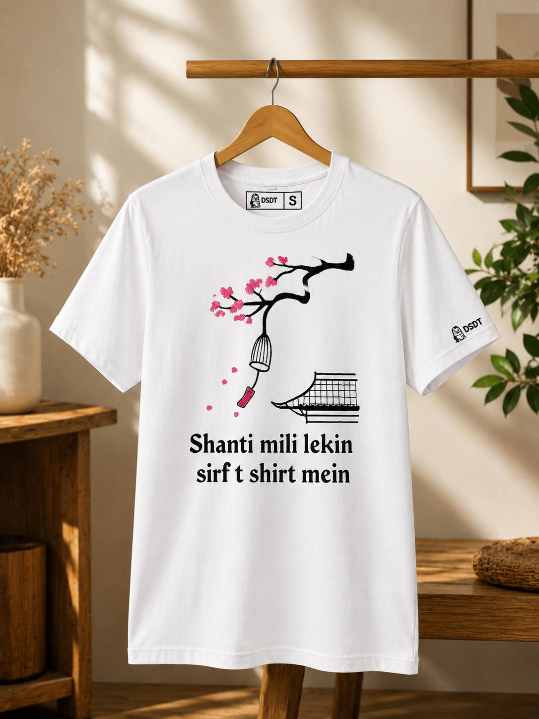 Shanti Mili Lekin Sirf T-Shirt Mein – Realistic Peace T-Shirt
